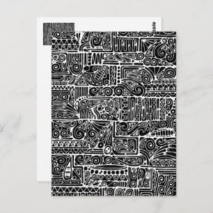 Black And White Geometric Art 2 Postcard