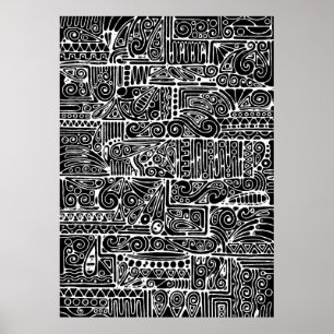 Black And White Geometric Art 2 Poster