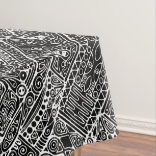 Black And White Geometric Art 2 Tablecloth