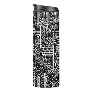 Black And White Geometric Art 2 Thermal Tumbler