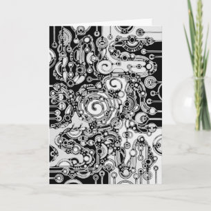 Black And White Geometric Art 3 Card