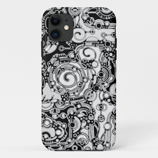 Black And White Geometric Art 3 Case-Mate iPhone Case (Back)