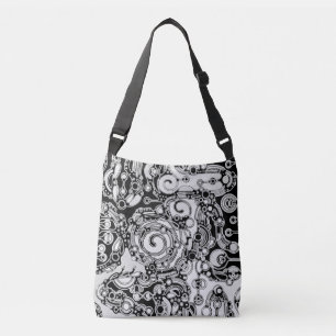 Black And White Geometric Art 3 Crossbody Bag