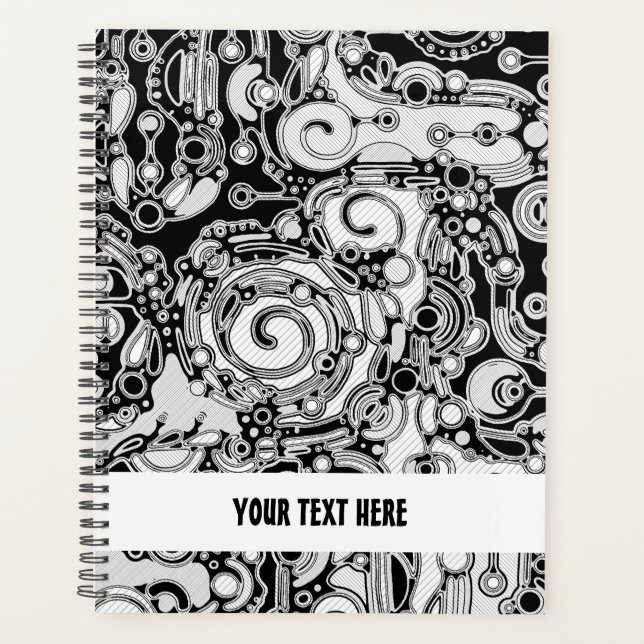 Black And White Geometric Art 3  Planner (Front)