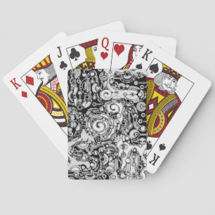Black And White Geometric Art 3 Playing Cards