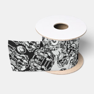 Black And White Geometric Art 3 Satin Ribbon