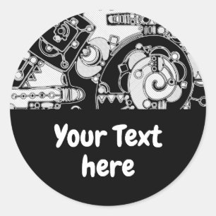 Black And White Geometric Art 4 Classic Round Sticker