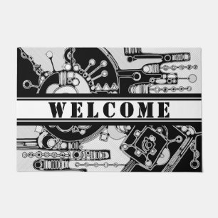 Black And White Geometric Art 4 Doormat