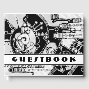 Black And White Geometric Art 4 Guest Book