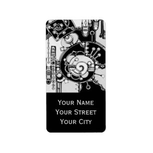 Black And White Geometric Art 4 Label