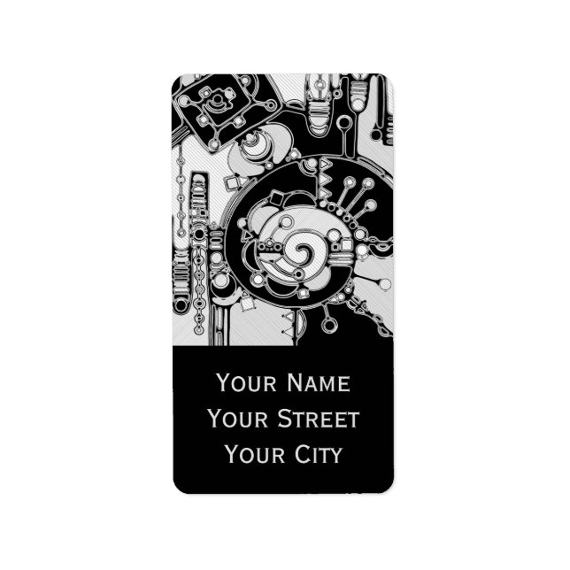 Black And White Geometric Art 4 Label (Front)