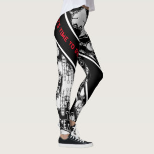 Black And White Geometric Art 4 Leggings