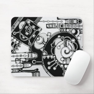 Black And White Geometric Art 4 Mouse Pad