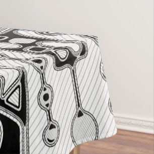 Black And White Geometric Art 4 Tablecloth