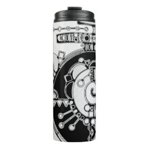 Black And White Geometric Art 4 Thermal Tumbler
