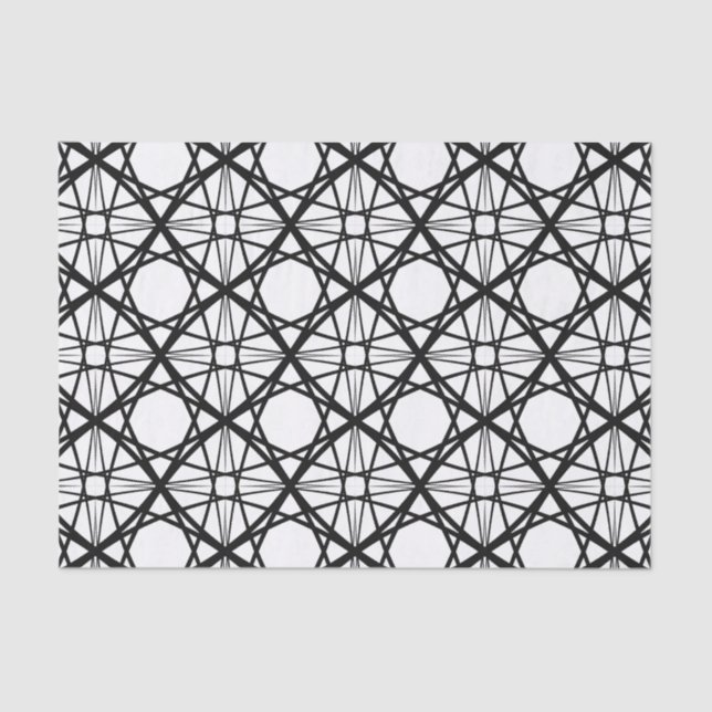 Black and White Geometric Art Tissue Paper (Front)