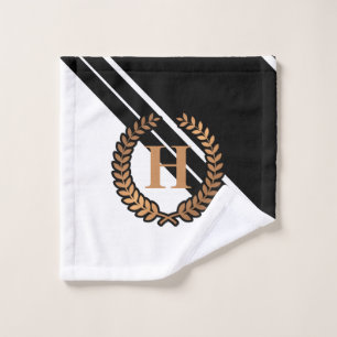 Black and White Geometric Bath Towel Set