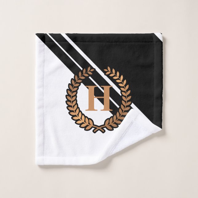 Black and White Geometric Bath Towel Set (Wash Cloth)