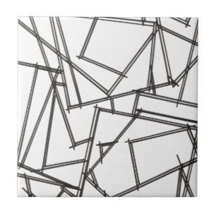 Black And White Geometric Ceramic Tile