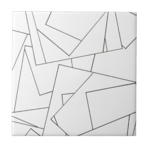 Black And White Geometric Ceramic Tile
