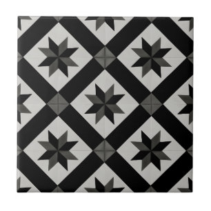 black and white geometric classic tiles