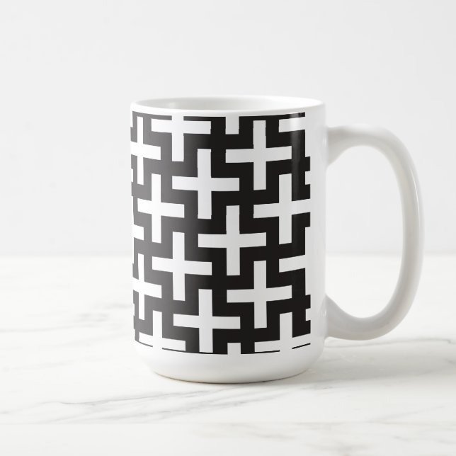 Black and White Geometric Coffee Mug (Right)