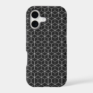 Black and White Geometric Cube Pattern