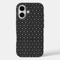 Black and White Geometric Cube Pattern