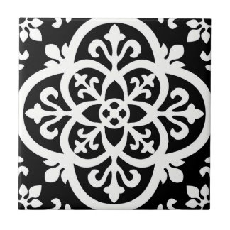 black and white geometric delicate tiles