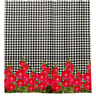 Black and White Geometric Design Shower Curtain