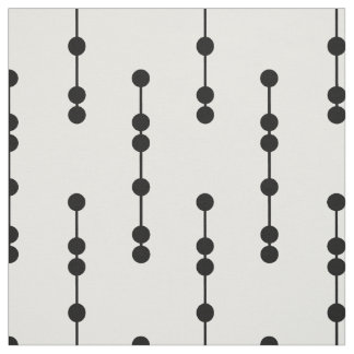 Black and White Geometric Dots Pattern Fabric