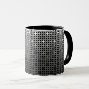 Black and white geometric gradient pattern mug