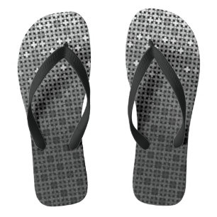 Black and white geometric gradient pattern  thongs
