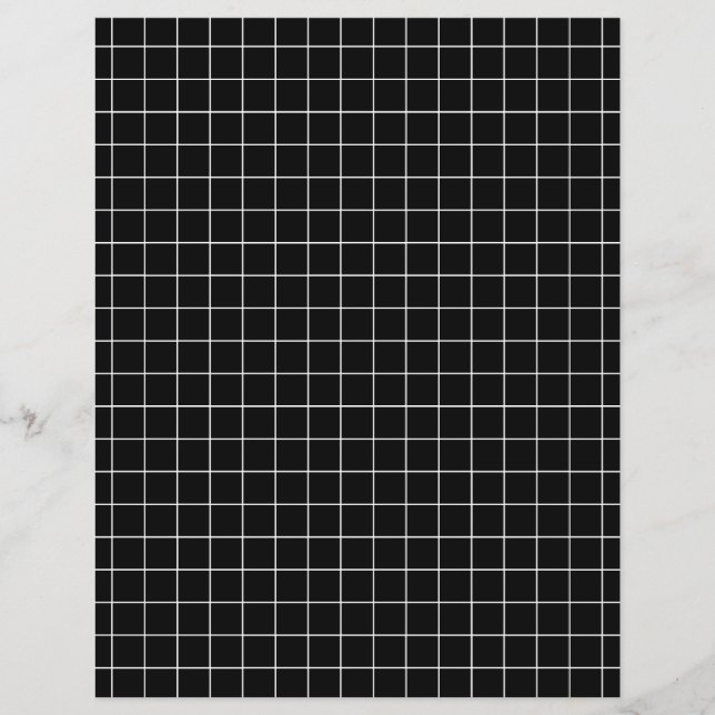 Black and White Geometric Grid Scrapbook Paper (Front)