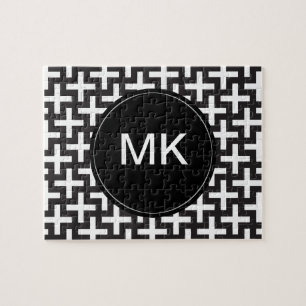 Black and White Geometric Jigsaw Puzzle