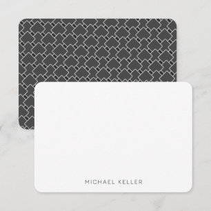 Black and White Geometric Men's Personalised Thank You Card