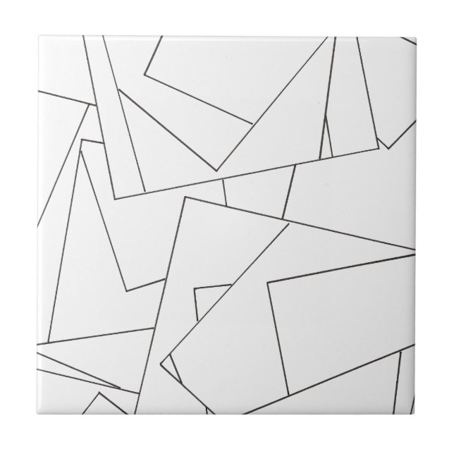 Black And White Geometric-Modern Bauhaus Ceramic Tile (Front)