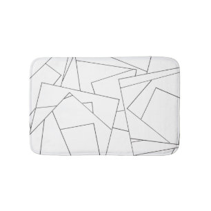 Black And White Geometric-Modern Minimalist Bath Mat