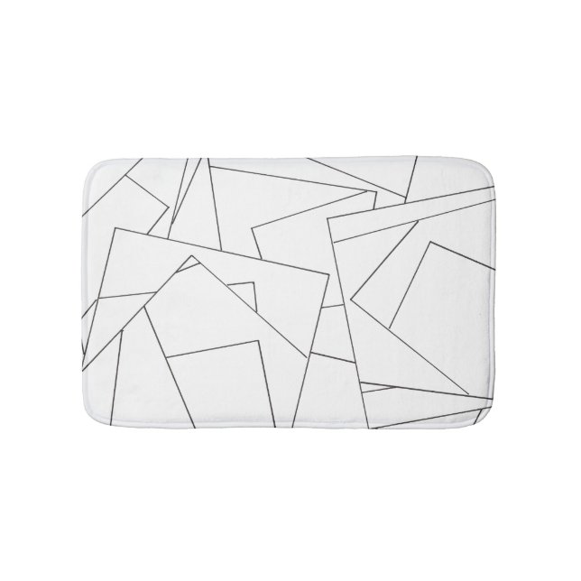 Black And White Geometric-Modern Minimalist Bath Mat (Front)