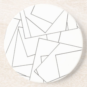 Black And White Geometric-Modern Minimalist Coaster