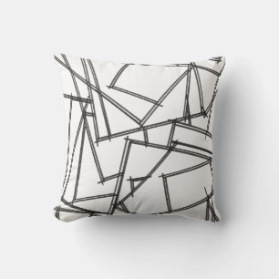 Black And White Geometric-Modern Minimalist Cushion