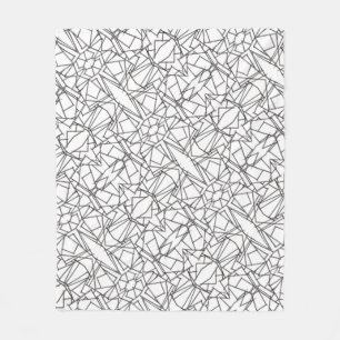 Black And White Geometric-Modern Minimalist Fleece Blanket