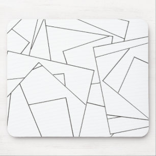 Black And White Geometric-Modern Minimalist Mouse Pad