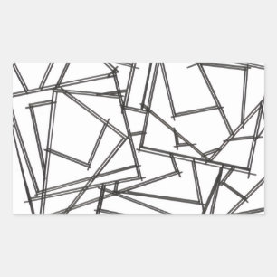 Black And White Geometric-Modern Minimalist Rectangular Sticker