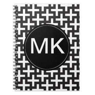Black and White Geometric Notebook