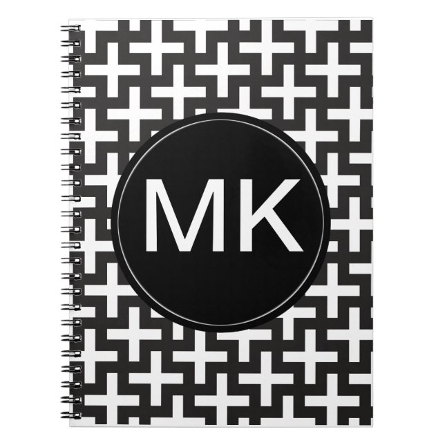 Black and White Geometric Notebook (Front)