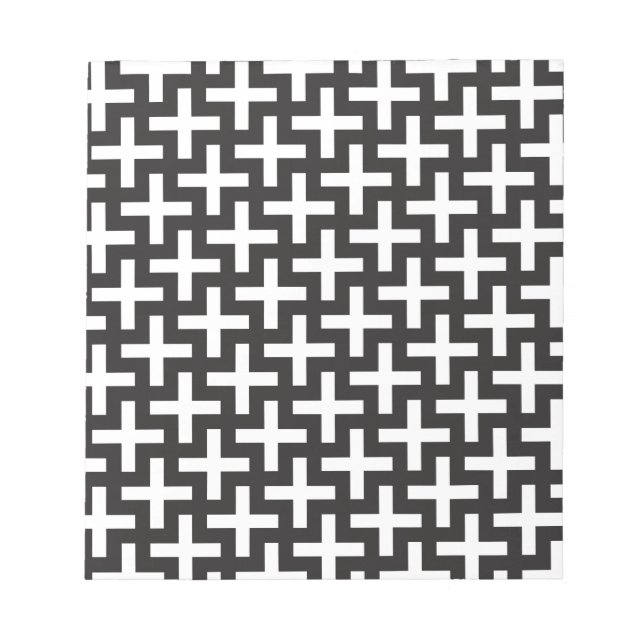 Black and White Geometric Notepad (Front)