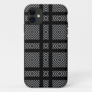 Black and white geometric pattern Ama iPhone 11 Case