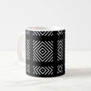 Black and white geometric pattern Ama Coffee Mug
