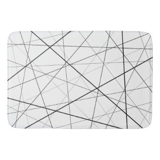 Black and white geometric pattern bath mat
